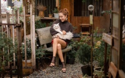 Jane holding her cat - she needs to get an international health certificate to relocate her cat to Singapore